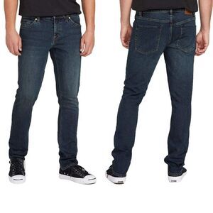 Volcom Jeans 2x4 Skinny Skater Medium Blue Wash Men's Size 28 Unisex